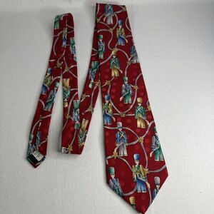 Holiday Christmas Red Toy Soldier Wembley Tie 58" Long 100% Silk Made In USA